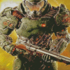 Doomguy diamond painting