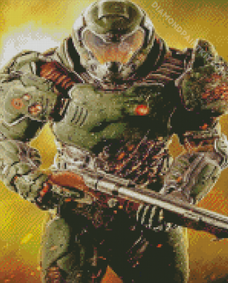 Doomguy diamond painting