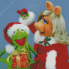 Christmas Kermit And Piggy Diamond Painting