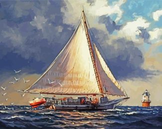 Skipjack Boat Art Diamond Painting