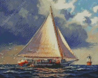 Skipjack Boat Art Diamond Painting