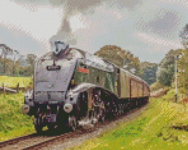 A4 Steam Locomotive Diamond Painting