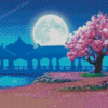 Moon Sakura Japan Diamond Painting