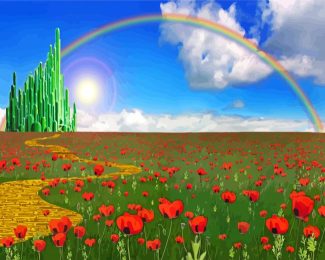 Poppy Field Emerald City Diamond Painting