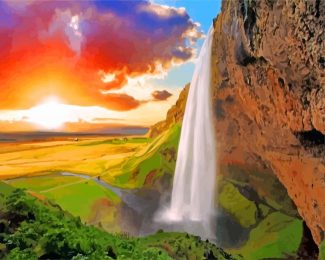 Seljalandsfoss Iceland Diamond Painting