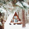 Cozy Snowfall Forest Cabin diamond painting