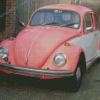 Pink Vintage Volkswagen Beetle Diamond Painting