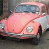 Pink Vintage Volkswagen Beetle Diamond Painting