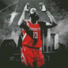 Monochrome James Harden Houston Rockets Diamond Painting