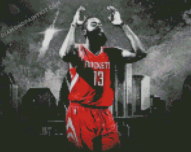 Monochrome James Harden Houston Rockets Diamond Painting