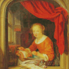 Young Woman Making Lace Diamond Painting