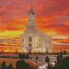 Cedar Temple Sunset Diamond Painting