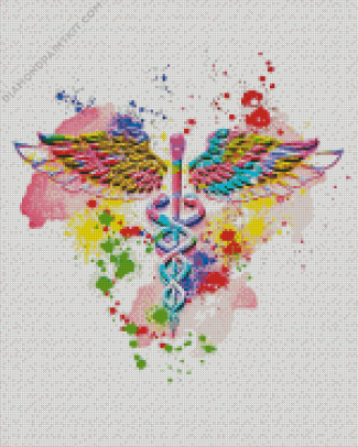 Floral Caduceus Diamond Painting