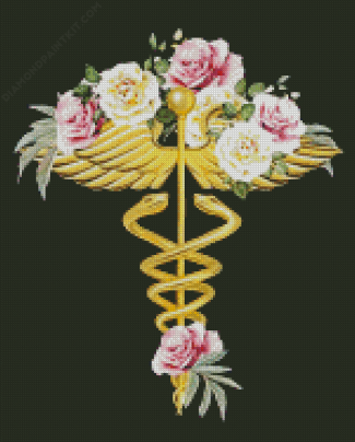 Floral Caduceus Diamond Painting