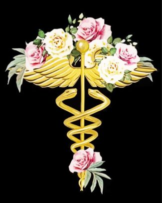 Floral Caduceus Diamond Painting