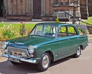 Green Ford Cortina Diamond Painting