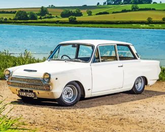 White Ford Cortina Diamond Painting