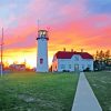 Chatham Lighthouse Sunset Diamond Painting