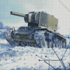 KV2 Tank Snow Diamond Painting