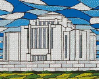 Cardston Temple Illustration Diamond Painting