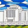 Cardston Temple Illustration Diamond Painting