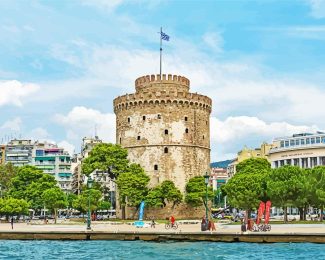 White Tower Of Thessaloniki Art Diamond Painting