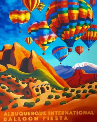 Albuquerque Balloons Poster Diamond Painting