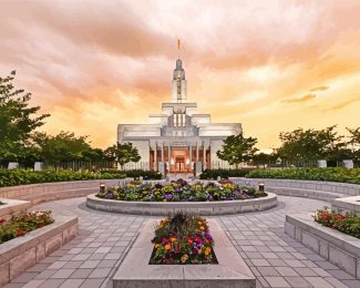 Draper Temple Sunset Diamond Painting