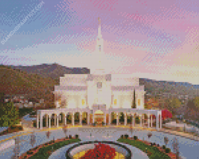 Bountiful Utah Temple Sunset Diamond Painting