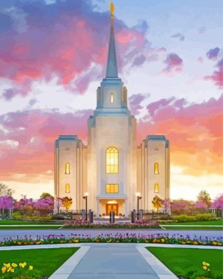 Brigham City Utah Temple Diamond Painting