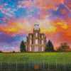 Logan Temple Sunset Diamond Painting