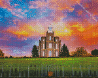 Logan Temple Sunset Diamond Painting