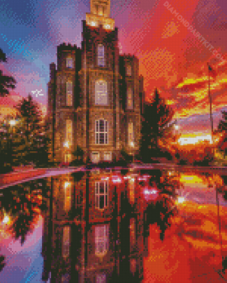 Sunset Logan Temple Diamond Painting