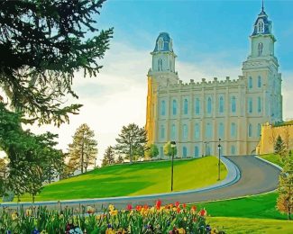 Manti Temple Diamond Painting