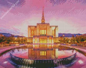 Ogden Utah Temple Sunset Diamond Painting