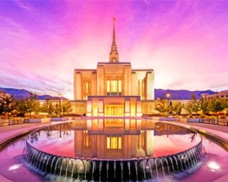 Ogden Utah Temple Sunset Diamond Painting