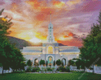 Mount Timpanogos Temple Sunset Diamond Painting