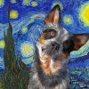 Starry Night Australian Cattle Dog Diamond Painting