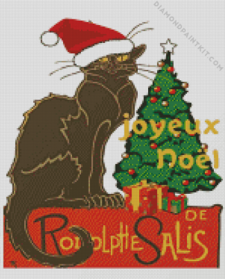 Joyeux Noel Cat Diamond Painting