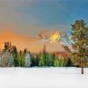 Snow Sawtooth Mountains Diamond Painting art