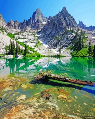 Sawtooth Mountains Diamond Painting art