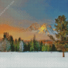 Snow Sawtooth Mountains Diamond Painting art