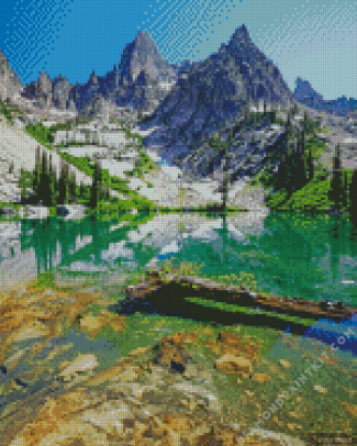 Sawtooth Mountains Diamond Painting art