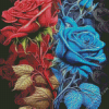 Aesthetic Red And Blue Roses Diamond Painting