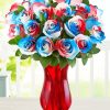 Red And Blue Roses Diamond Painting