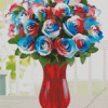 Red And Blue Roses Diamond Painting