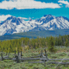 Snowy Sawtooth Mountains Diamond Painting art