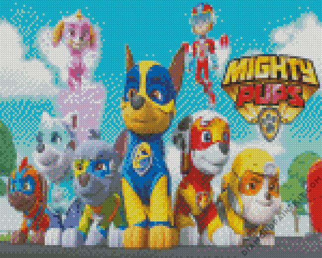 Paw Patrol Mighty Pups Diamond Painting art