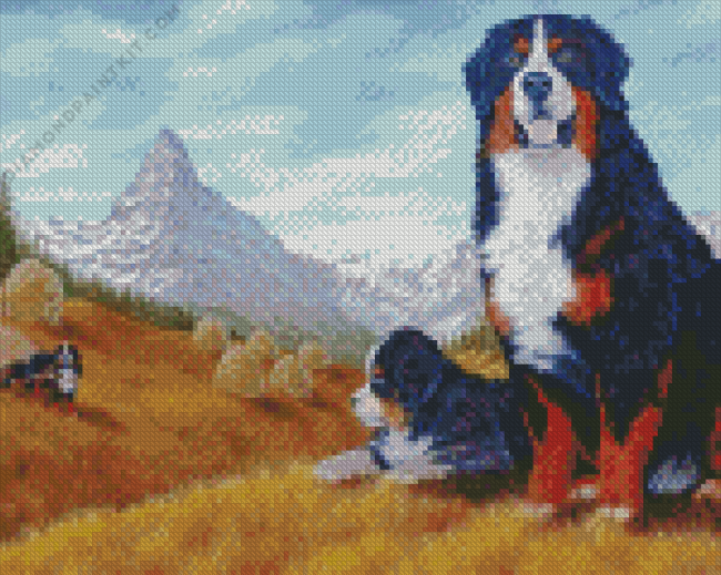 Aesthetic Bernese Mountain Diamond Painting art