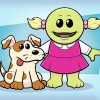 Nanalan And Dog Diamond Painting art